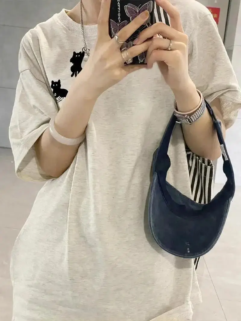 2024 New Summer Ins Cotton T-Shirt Niche Maroon — feature 8