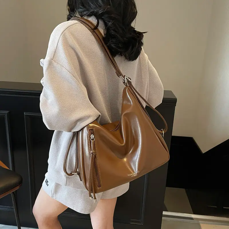 Korean Style Gold Leather Tote Bag 2025 - Image 6