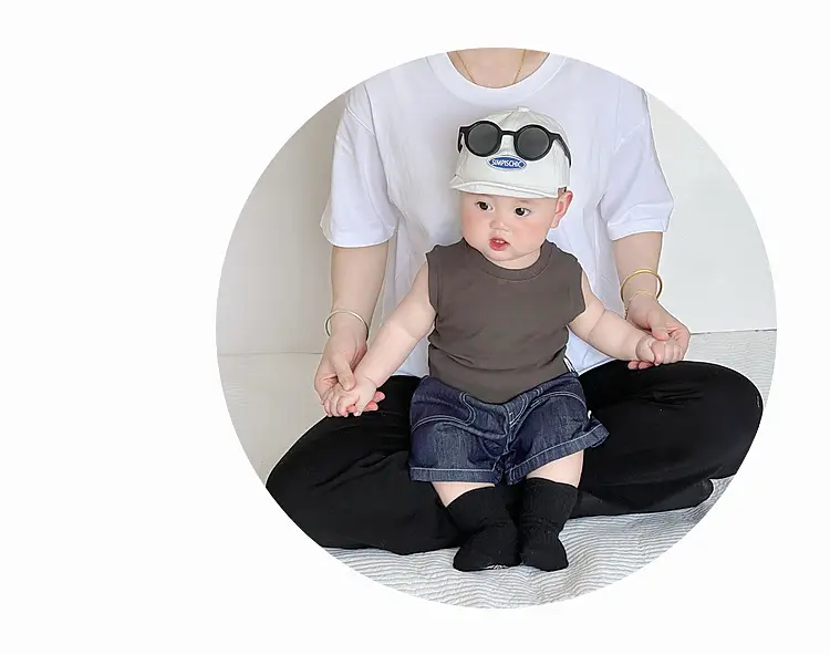 Boys Vest Summer T-shirt Solid Color Sleeveless Top — feature 14