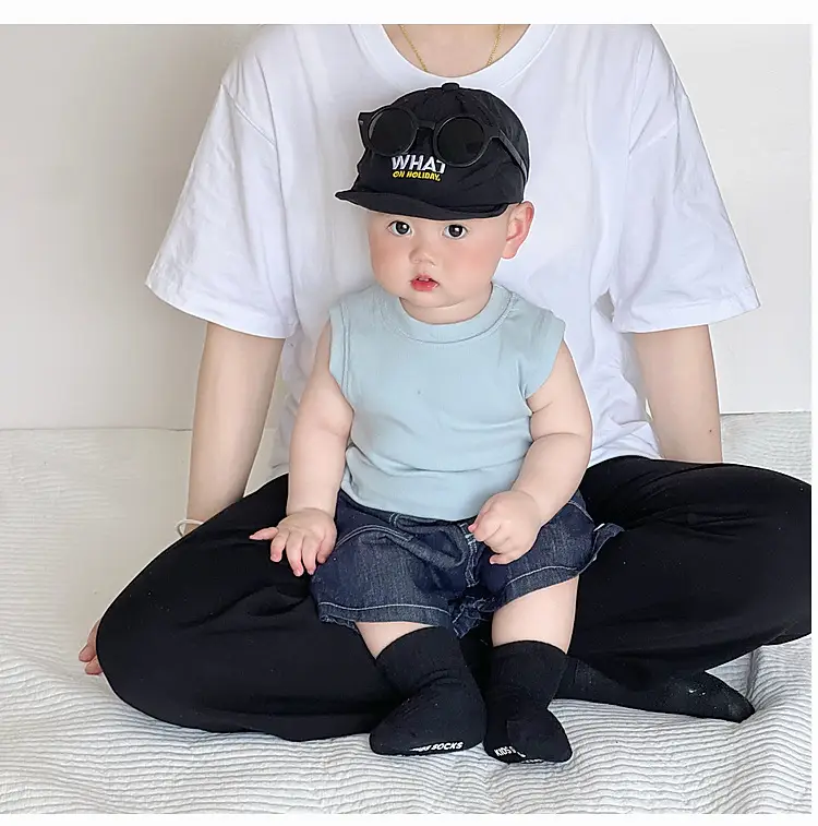 Boys Vest Summer T-shirt Solid Color Sleeveless Top — feature 17
