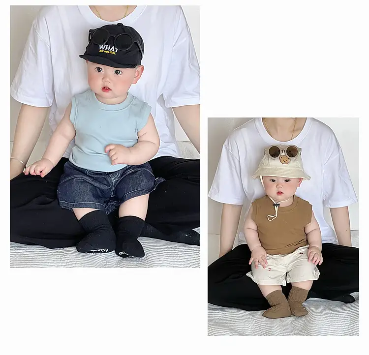Boys Vest Summer T-shirt Solid Color Sleeveless Top — feature 18