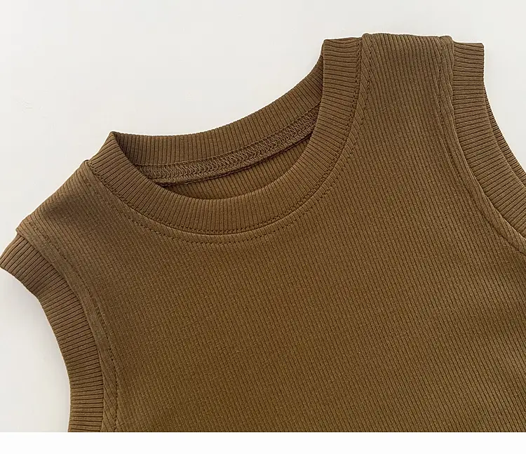 Boys Vest Summer T-shirt Solid Color Sleeveless Top — feature 21