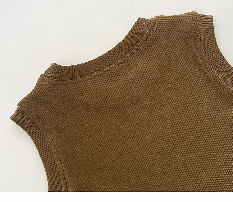Boys Vest Summer T-shirt Solid Color Sleeveless Top — feature 22