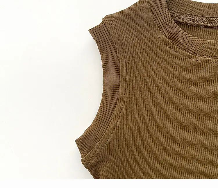 Boys Vest Summer T-shirt Solid Color Sleeveless Top — feature 24
