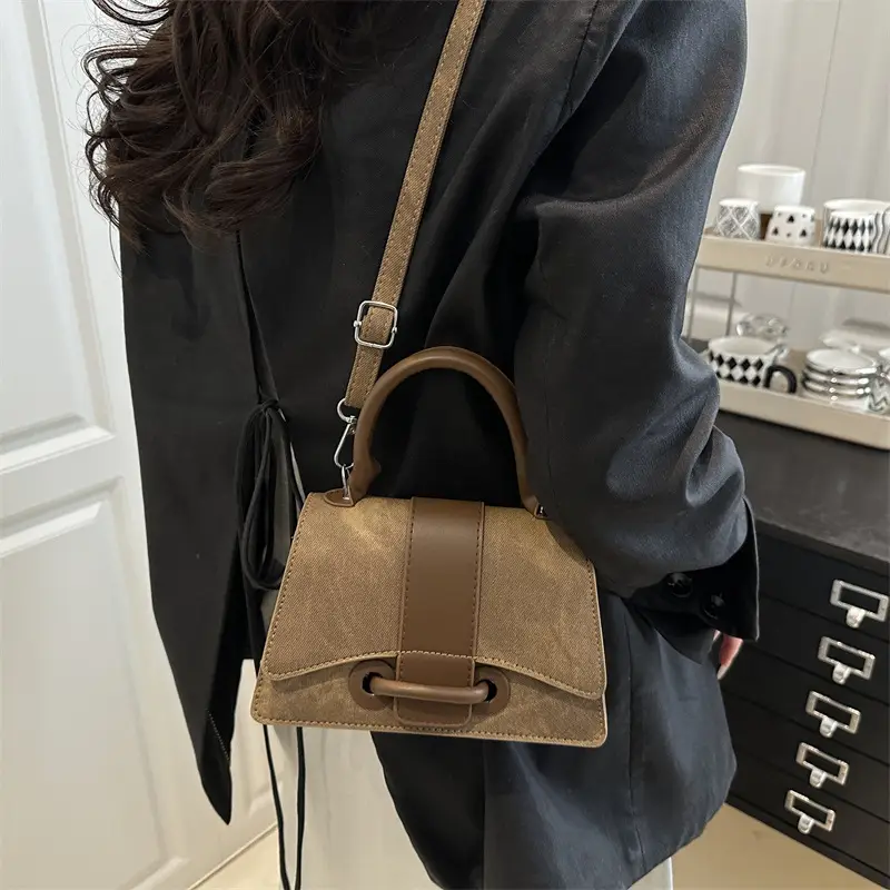 Vintage Blue Leather Shoulder Bag for Women - Image 5