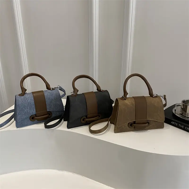 Vintage Blue Leather Shoulder Bag for Women - Image 7