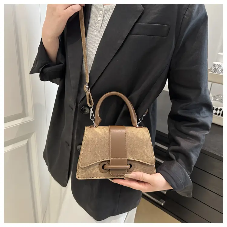Vintage Blue Leather Shoulder Bag for Women — feature 14