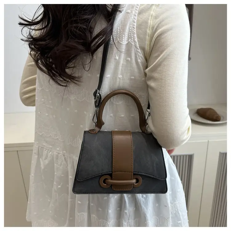 Vintage Blue Leather Shoulder Bag for Women — feature 16