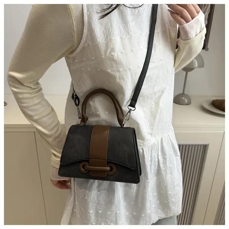 Vintage Blue Leather Shoulder Bag for Women — feature 18