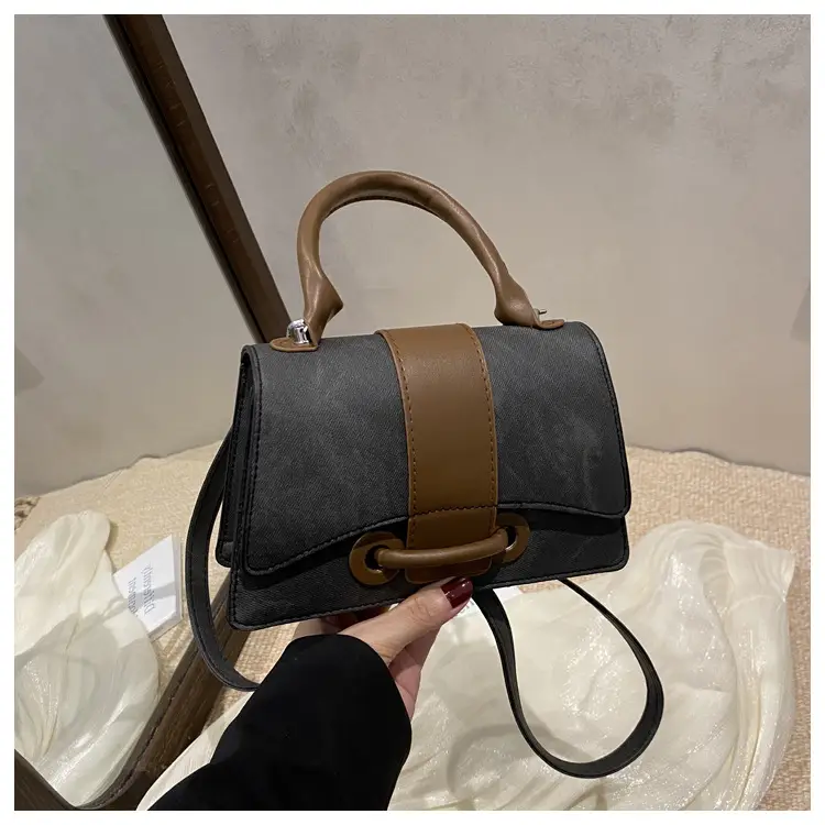 Vintage Blue Leather Shoulder Bag for Women — feature 19