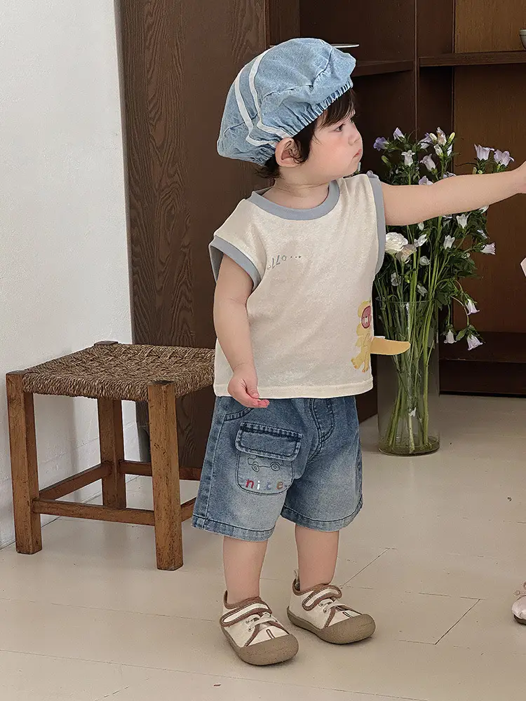 Baby Vest Sleeveless T-Shirt Cartoon Top Summer Outfit - Image 4