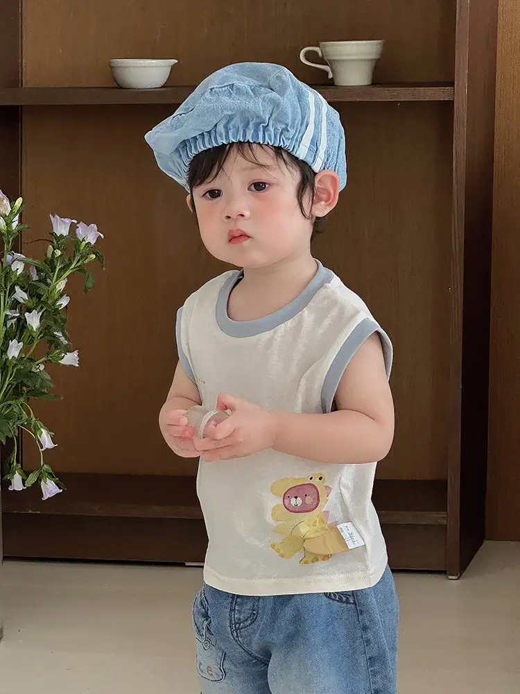 Baby Vest Sleeveless T-Shirt Cartoon Top Summer Outfit - Image 5