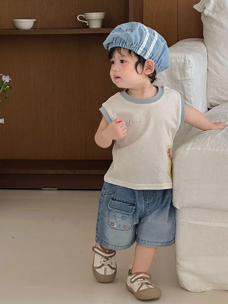 Baby Vest Sleeveless T-Shirt Cartoon Top Summer Outfit - Image 6
