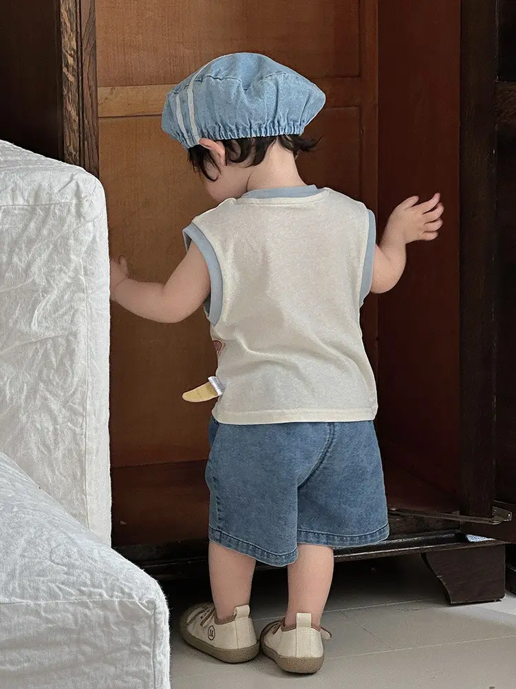 Baby Vest Sleeveless T-Shirt Cartoon Top Summer Outfit - Image 7