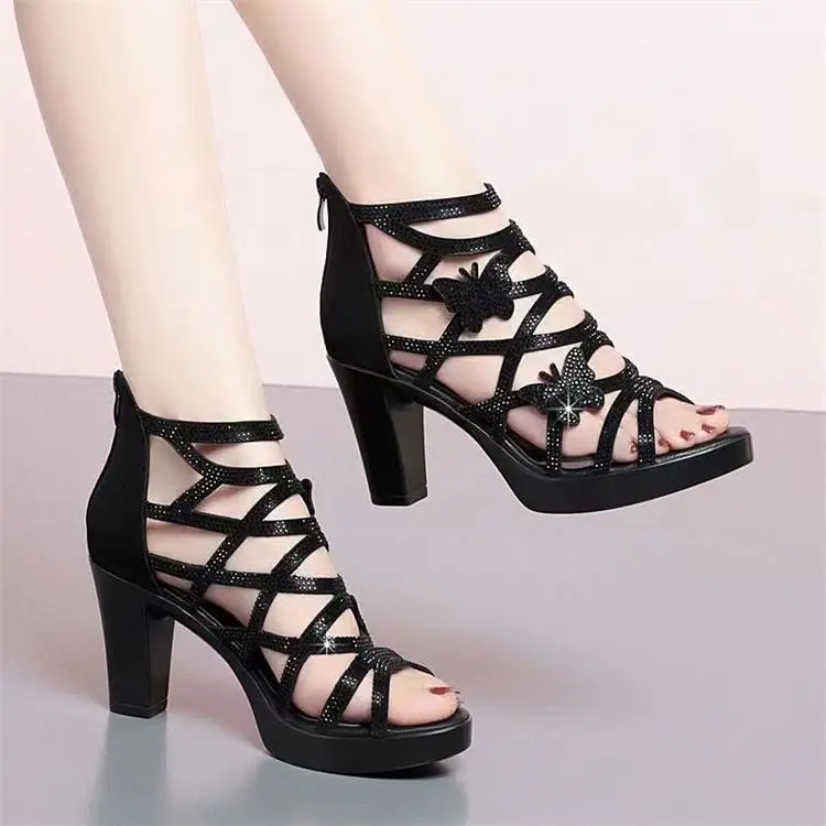 2025 Elegant Roman Butterfly Hollow Heels Women — feature 7