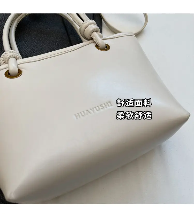 Women's White Leather Shoulder Bag with Doll Handle — feature 8