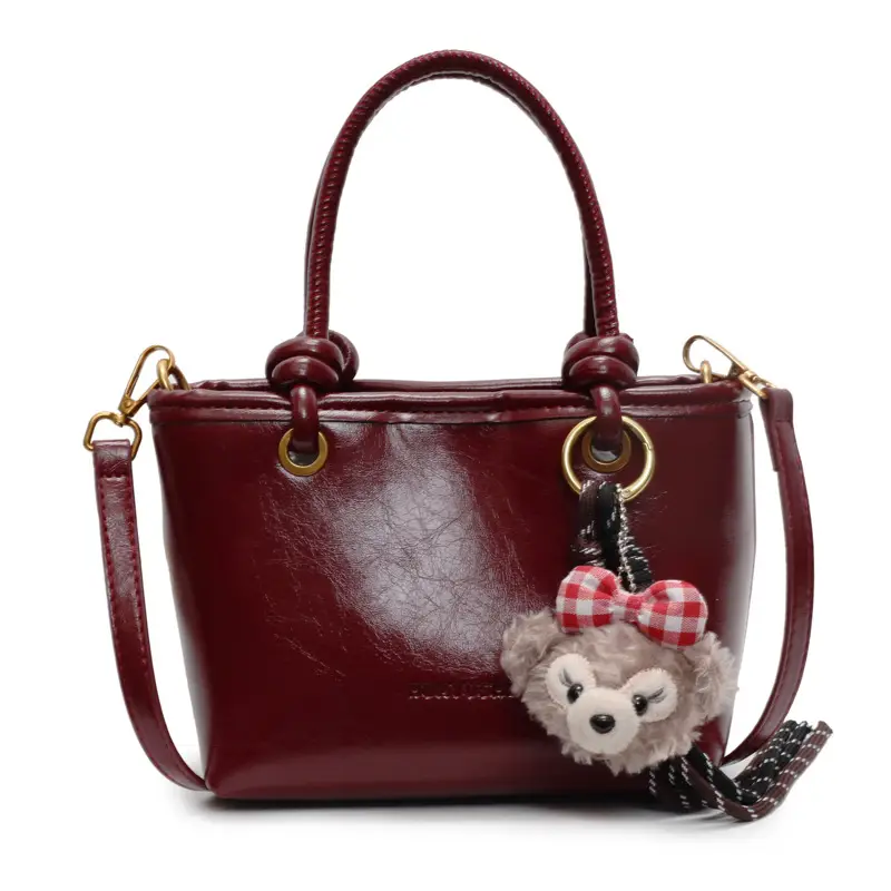 Women's White Leather Shoulder Bag with Doll Handle - Image 4