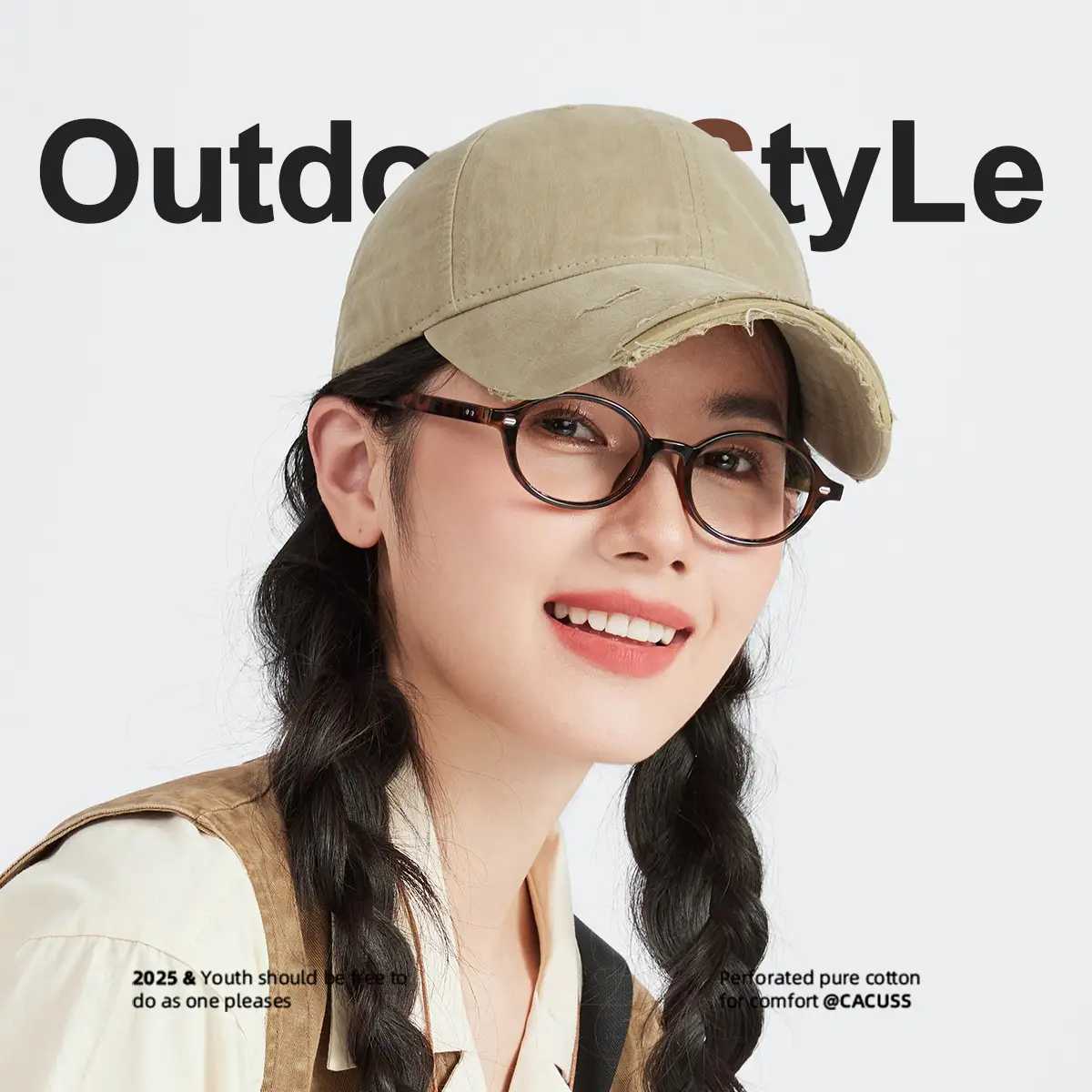 Women Washed Hole Cap Distressed Baseball Sun Hat - Image 6