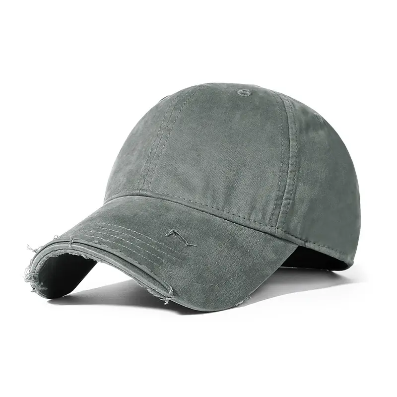 Women Washed Hole Cap Distressed Baseball Sun Hat - Image 8
