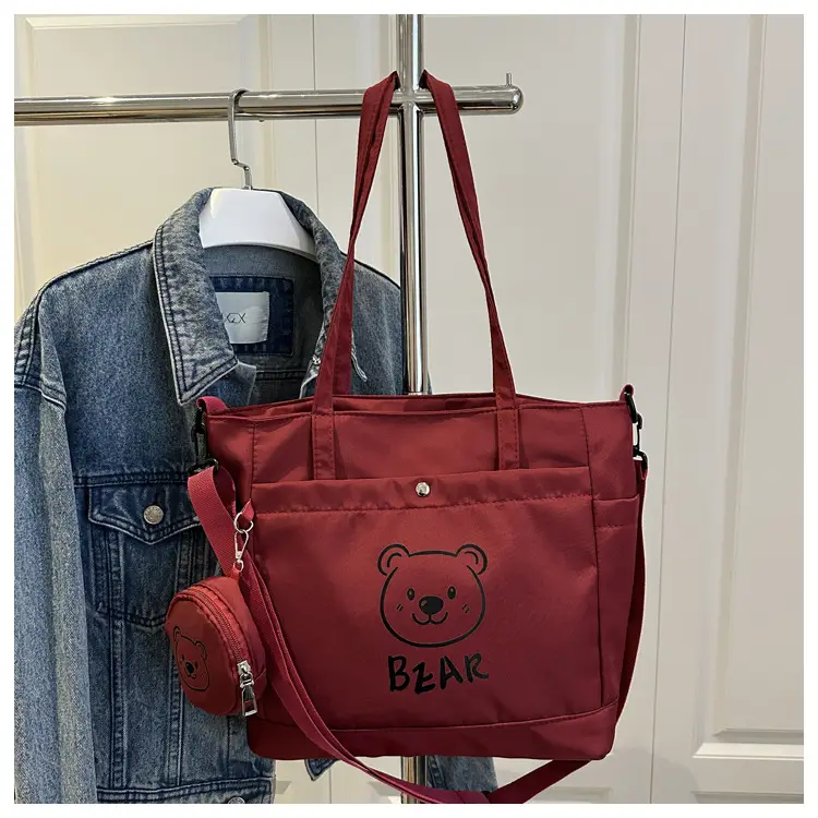 Cute Bear Print Canvas Shoulder Bag for Women — feature 18