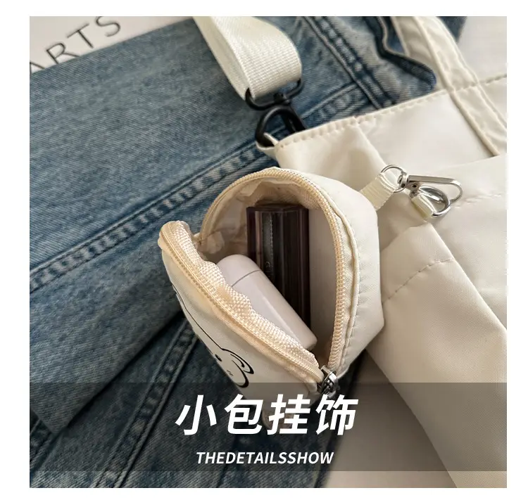 Cute Bear Print Canvas Shoulder Bag for Women — feature 5