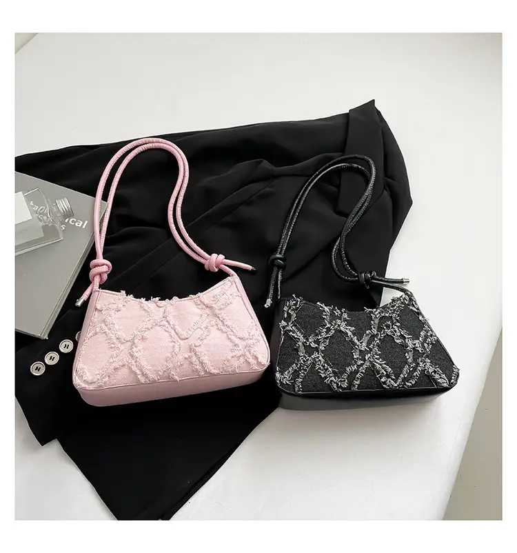 Women Denim Quilted Shoulder Bag Blue 2025 — feature 25