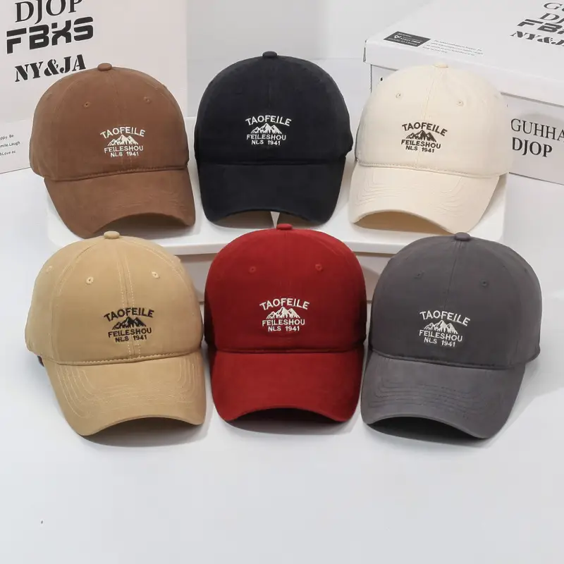 Women Brown Embroidered Baseball Cap Taofei Feshen Wu - Image 8