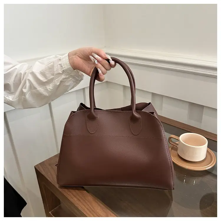 Women's Cross-Border Retro Tote Bag Brown Large Capacity — feature 12
