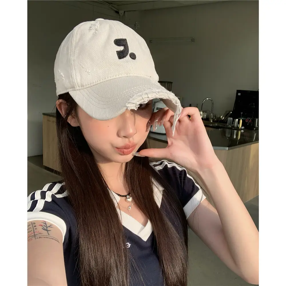 Susu Cherry Embroidered Baseball Cap Black - Image 8