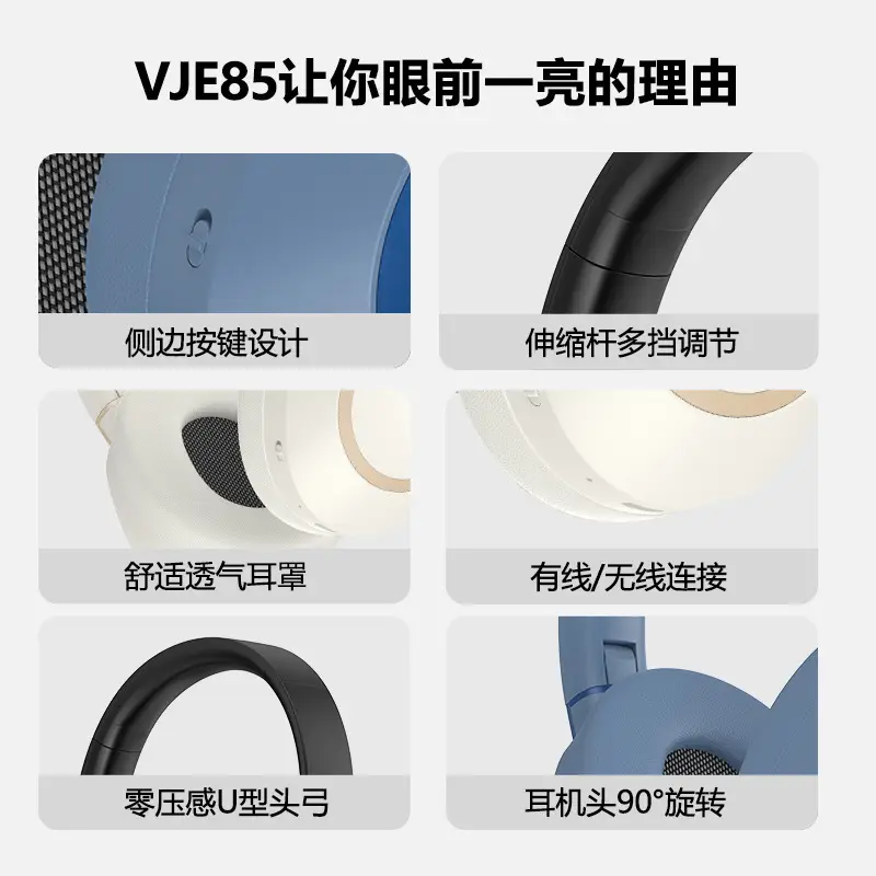 Wireless Bluetooth Headset with Noise Cancellation & High-Def Sound