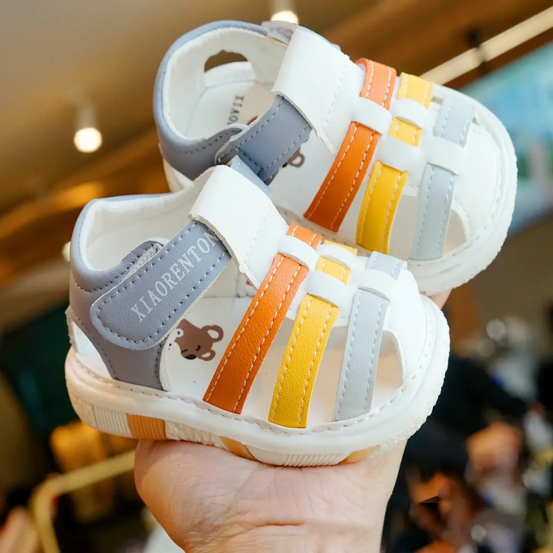 Toddler Sandals Green White Strap 1-2Yrs Non-Slip
