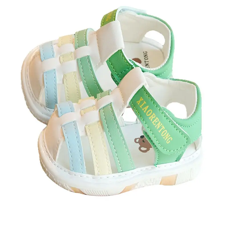 Toddler Sandals Green White Strap 1-2Yrs Non-Slip