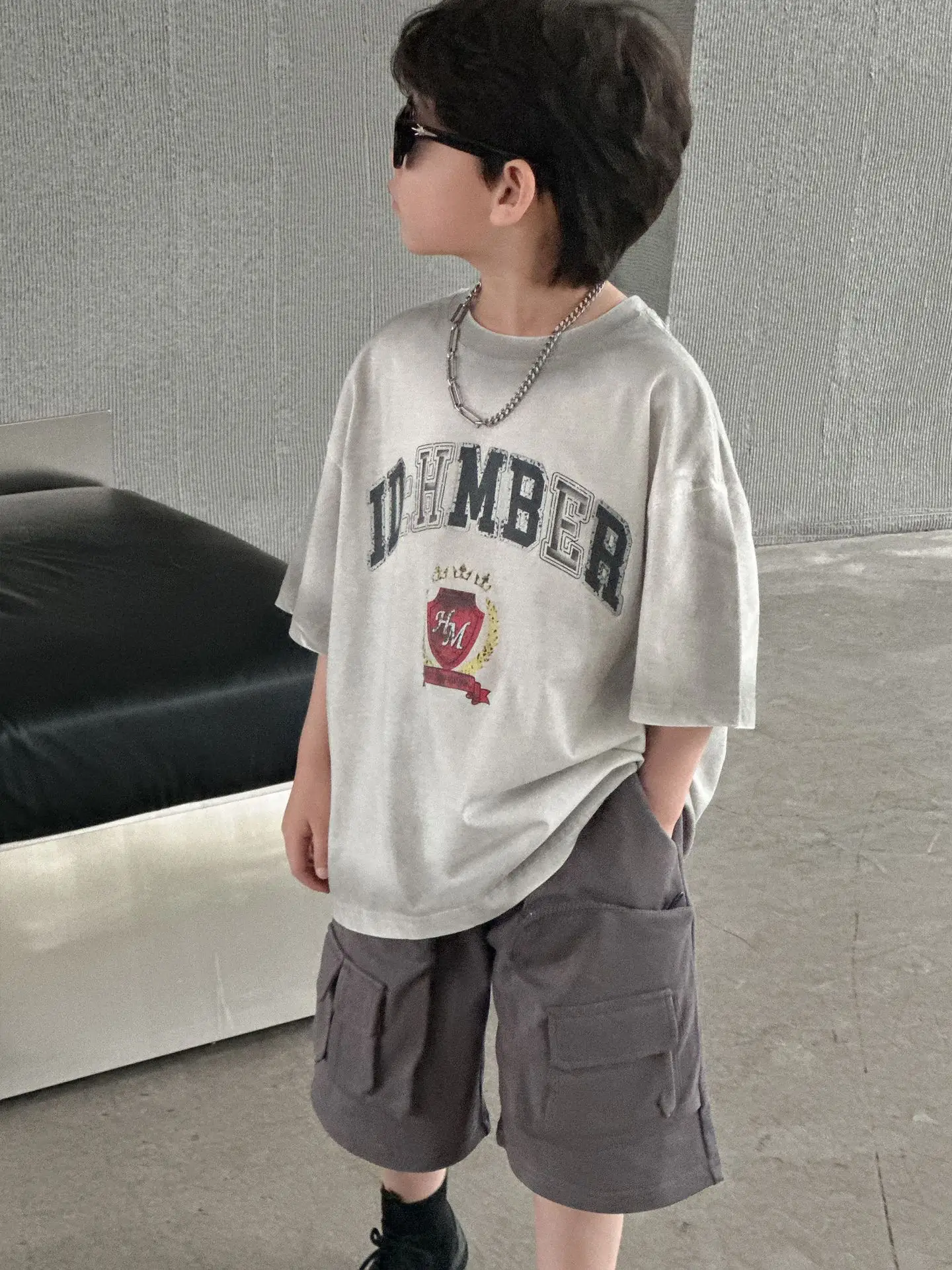 Boys Grey Summer T-Shirt Short Sleeve 2025 - Image 3