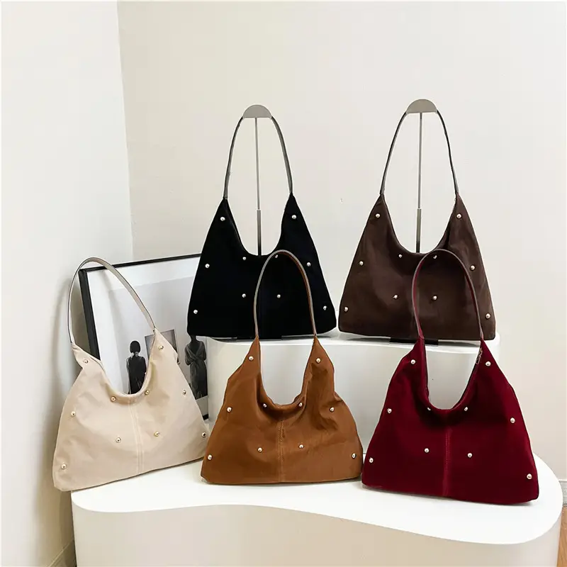 Black Velvet Shoulder Bag for Women 2025 New Arrival