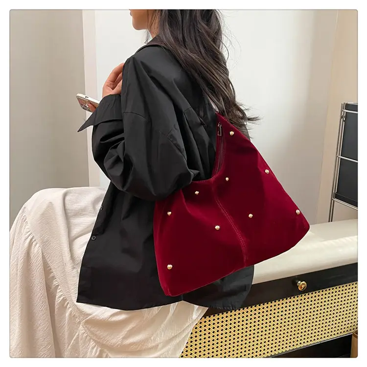 Black Velvet Shoulder Bag for Women 2025 New Arrival — feature 26