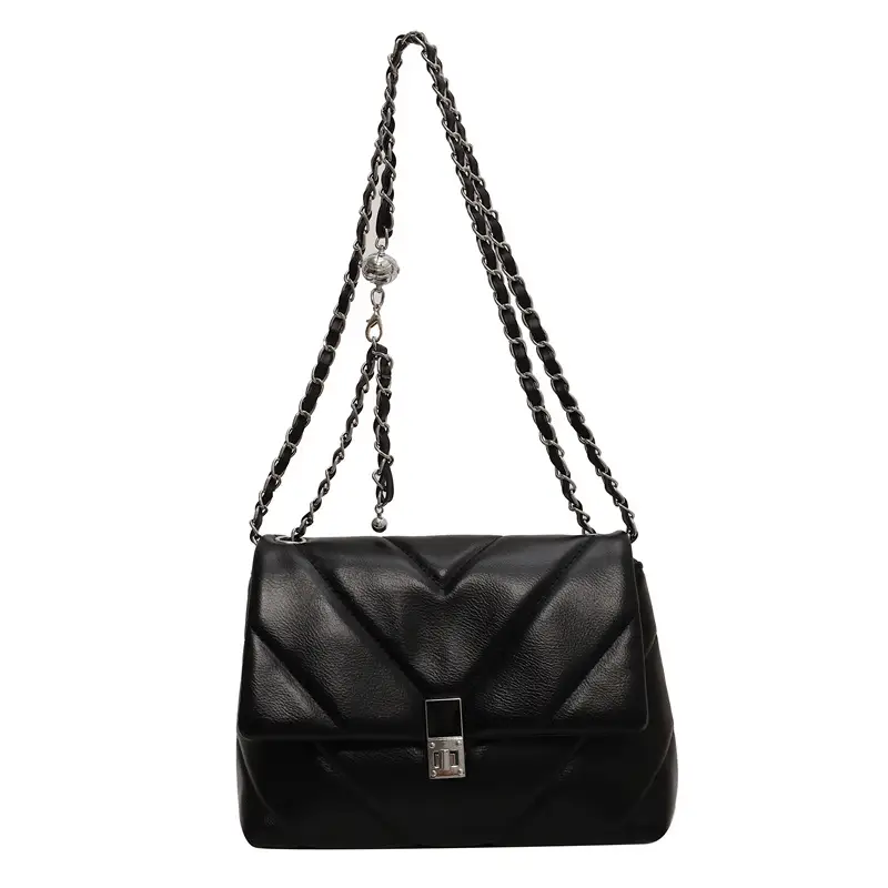 White Embroidered Chain Shoulder Bag for Women 2026 - Image 8