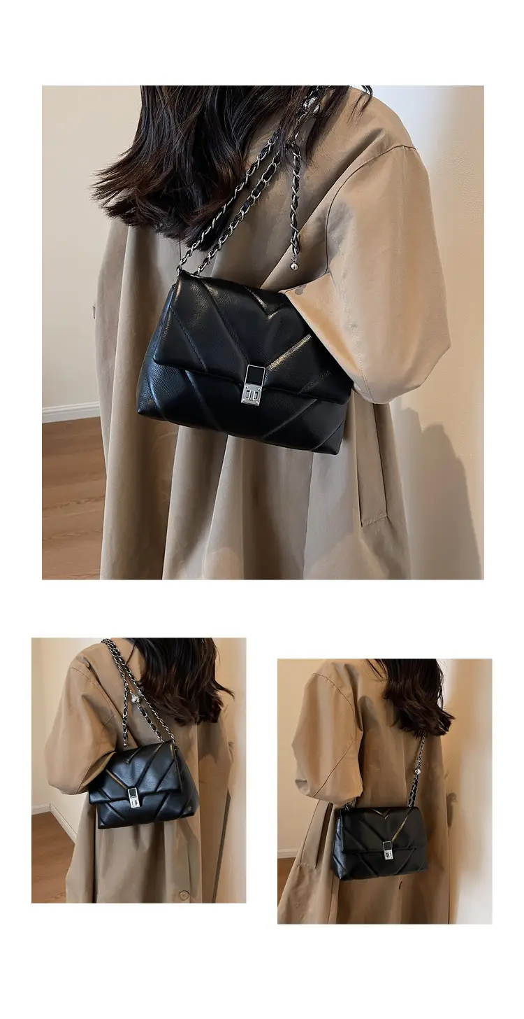 White Embroidered Chain Shoulder Bag for Women 2026 — feature 5