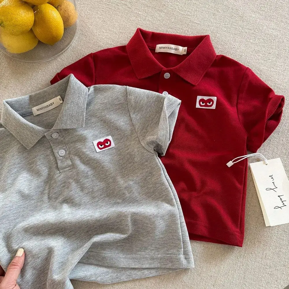 New Boys Polo T-Shirts Solid Color Loose Fit Summer Wear - Image 7