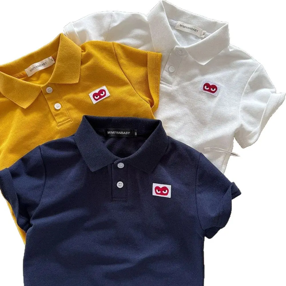 New Boys Polo T-Shirts Solid Color Loose Fit Summer Wear - Image 10