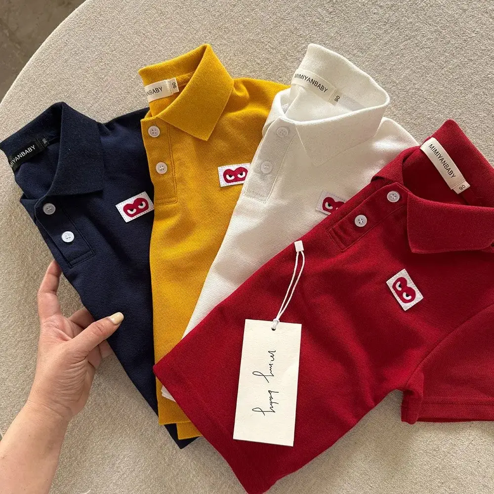 New Boys Polo T-Shirts Solid Color Loose Fit Summer Wear — feature 3