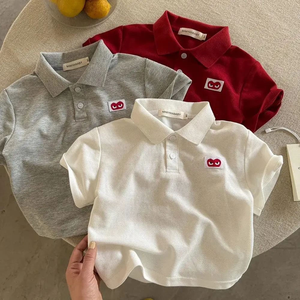 New Boys Polo T-Shirts Solid Color Loose Fit Summer Wear — feature 4