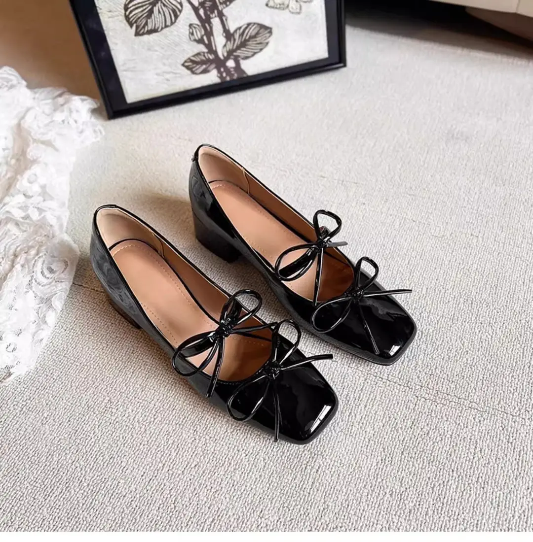 2026 New Style Square-Toe Shallow Bowknot Mid-Heel Elegant French Mary Jane Shoes Fashionable Silver Single Shoes for Women — feature 14