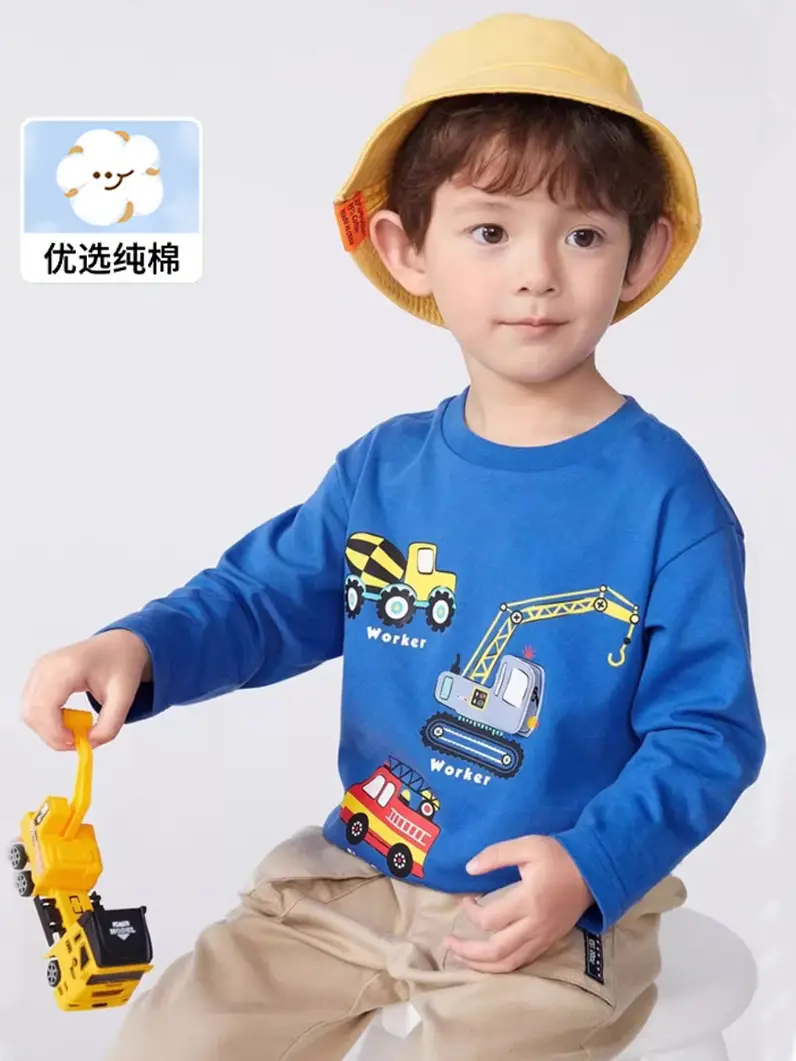 Blue 2026 Boys Long Sleeve T-Shirt Pure Cotton - Image 5