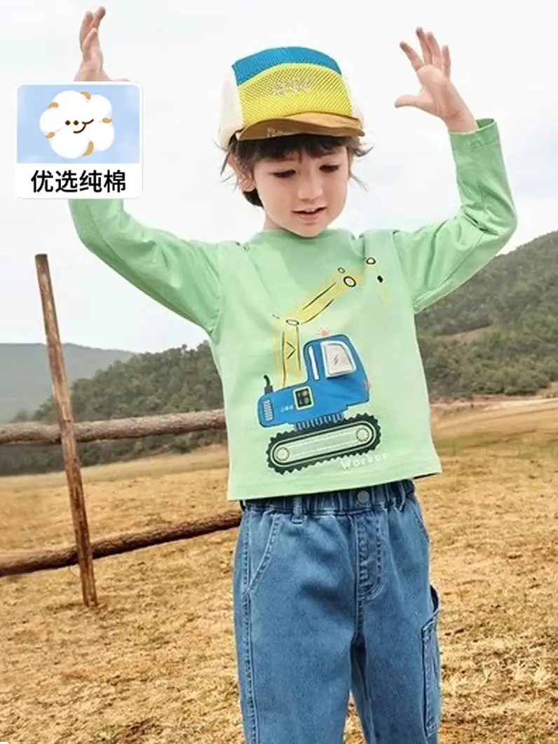 Blue 2026 Boys Long Sleeve T-Shirt Pure Cotton - Image 7