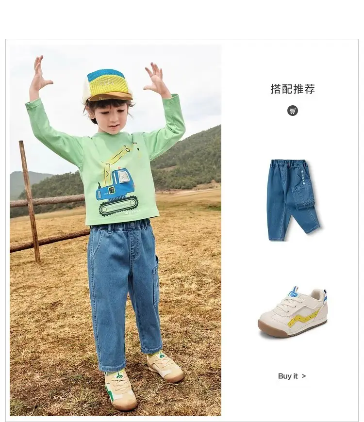 Blue 2026 Boys Long Sleeve T-Shirt Pure Cotton — feature 13
