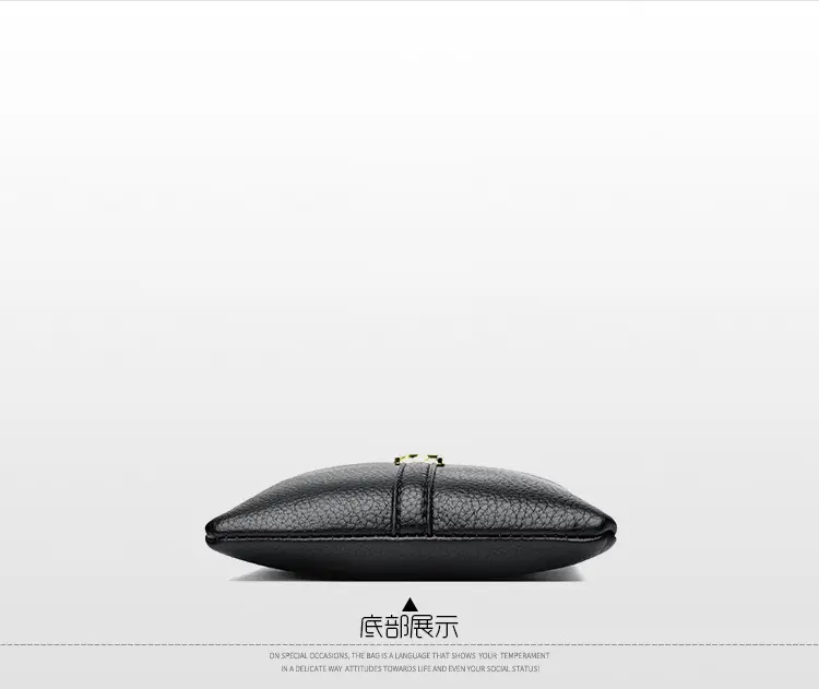 Black Women's Shoulder Messenger Bag with Gold Clasp — feature 21