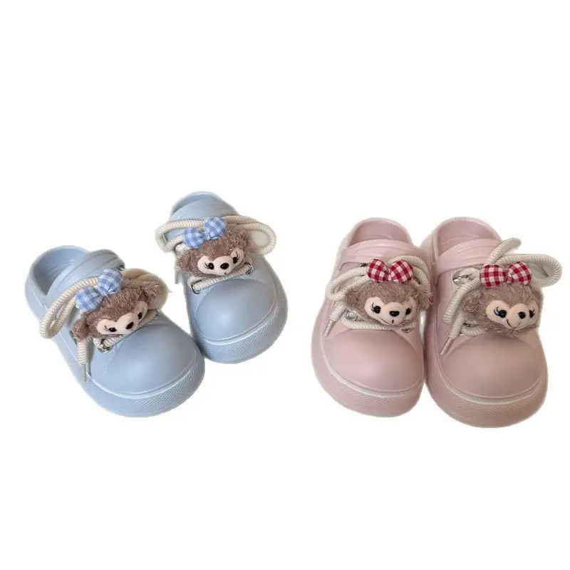 Cute Cartoon Hole Shoes Women's Pink White Thick Sole Sandals