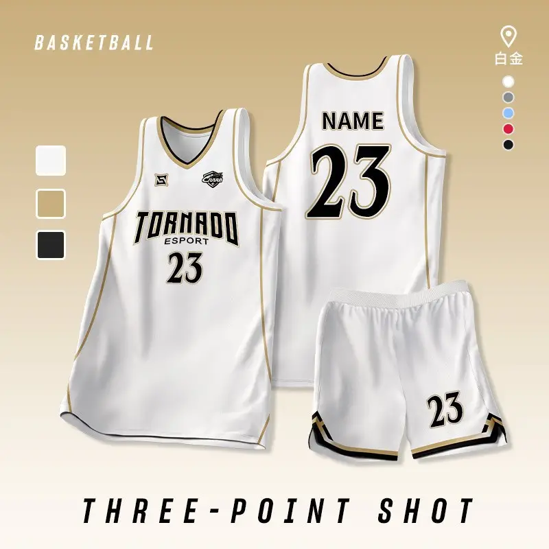 Male College Basketball Uniform Grey 23 Number Printed