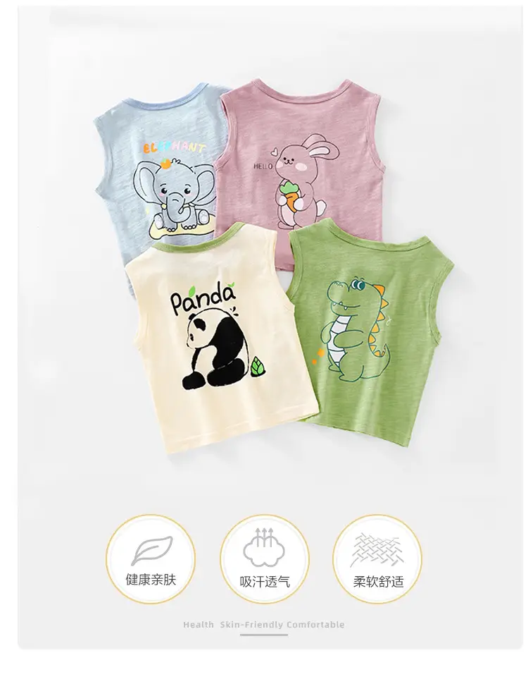 Boys Printed Sleeveless Vest Summer Top — feature 1