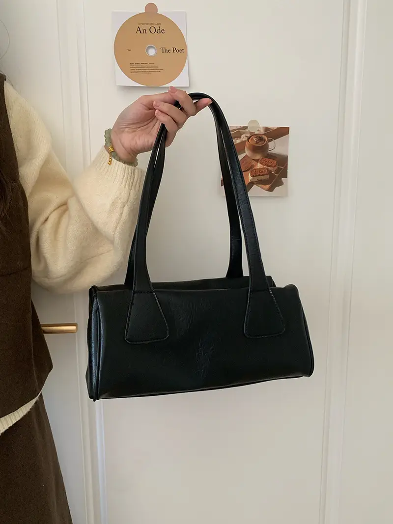 Brown Leather Retro Tote Bag for Women - Image 3